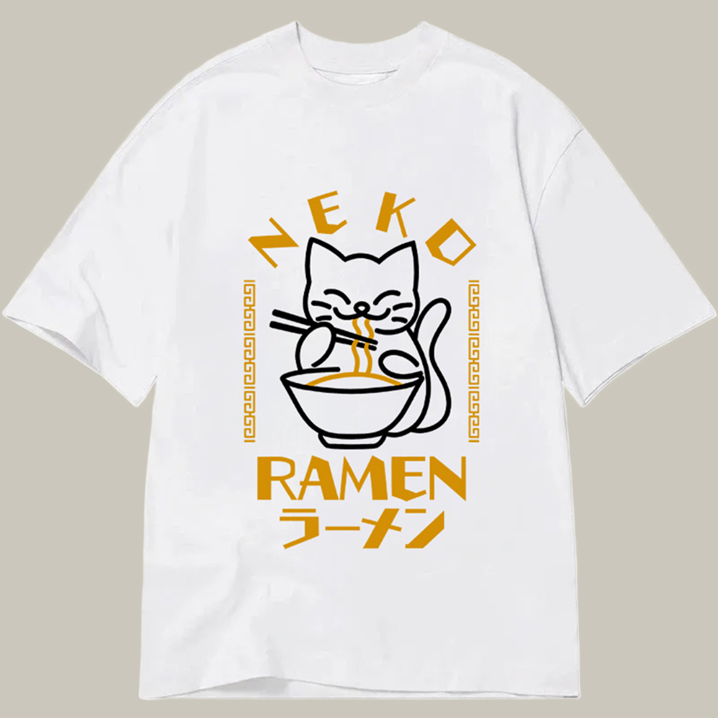 Cat Obsessed With Ramen Classic Shirt Humor Graphic T-Shirts Christmas Gift Ideas For Adult Son