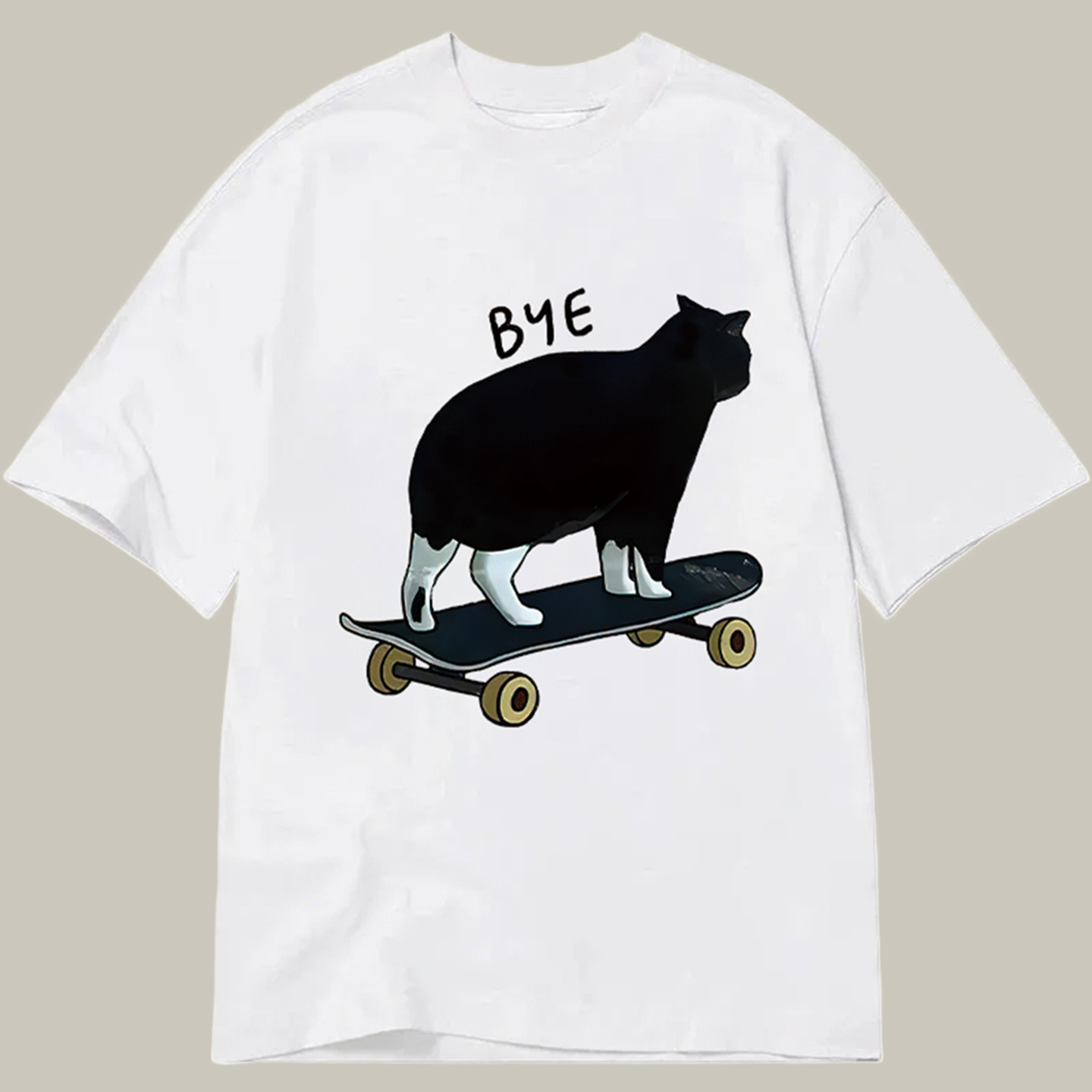 Cat On Skateboard Classic Shirt Humor T-Shirts Unique Gifts For Adult Son