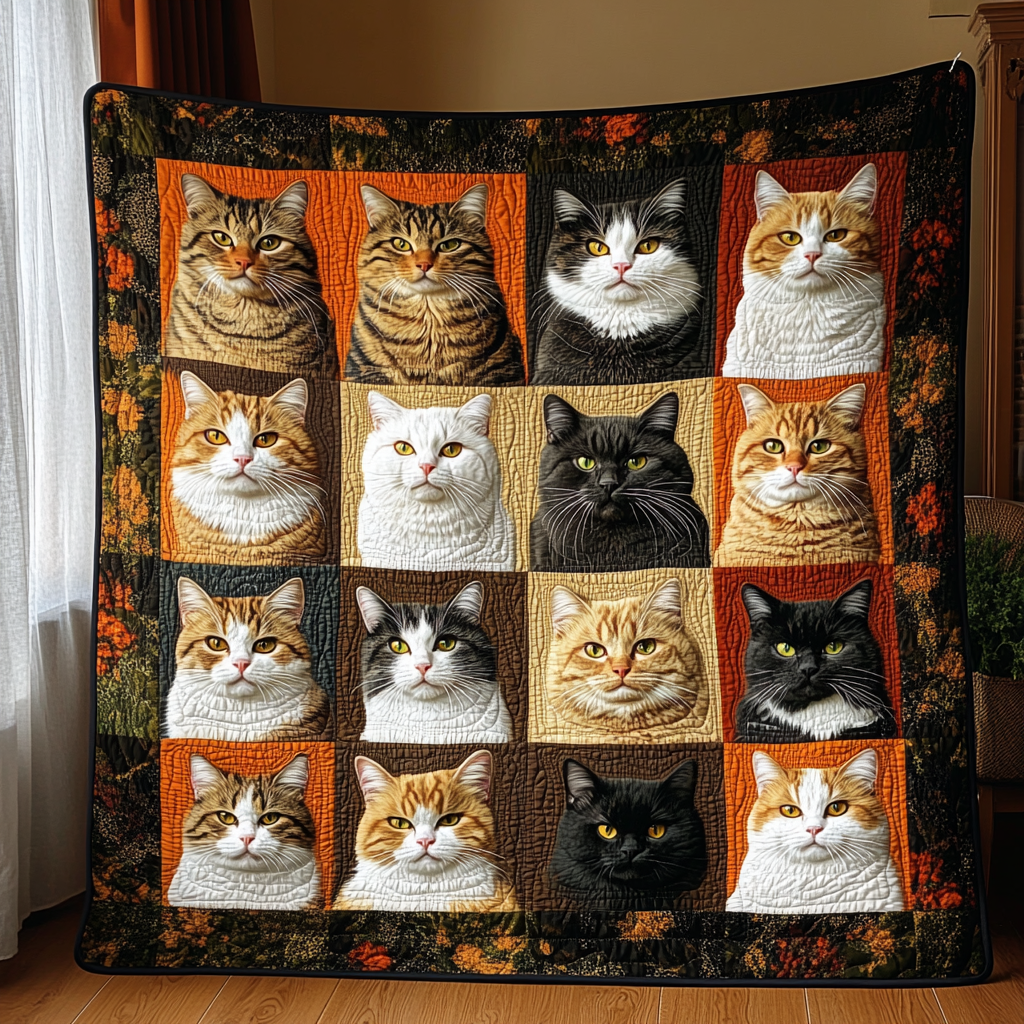 Cat Parade Quilted Blanket Cute Blankets For Her