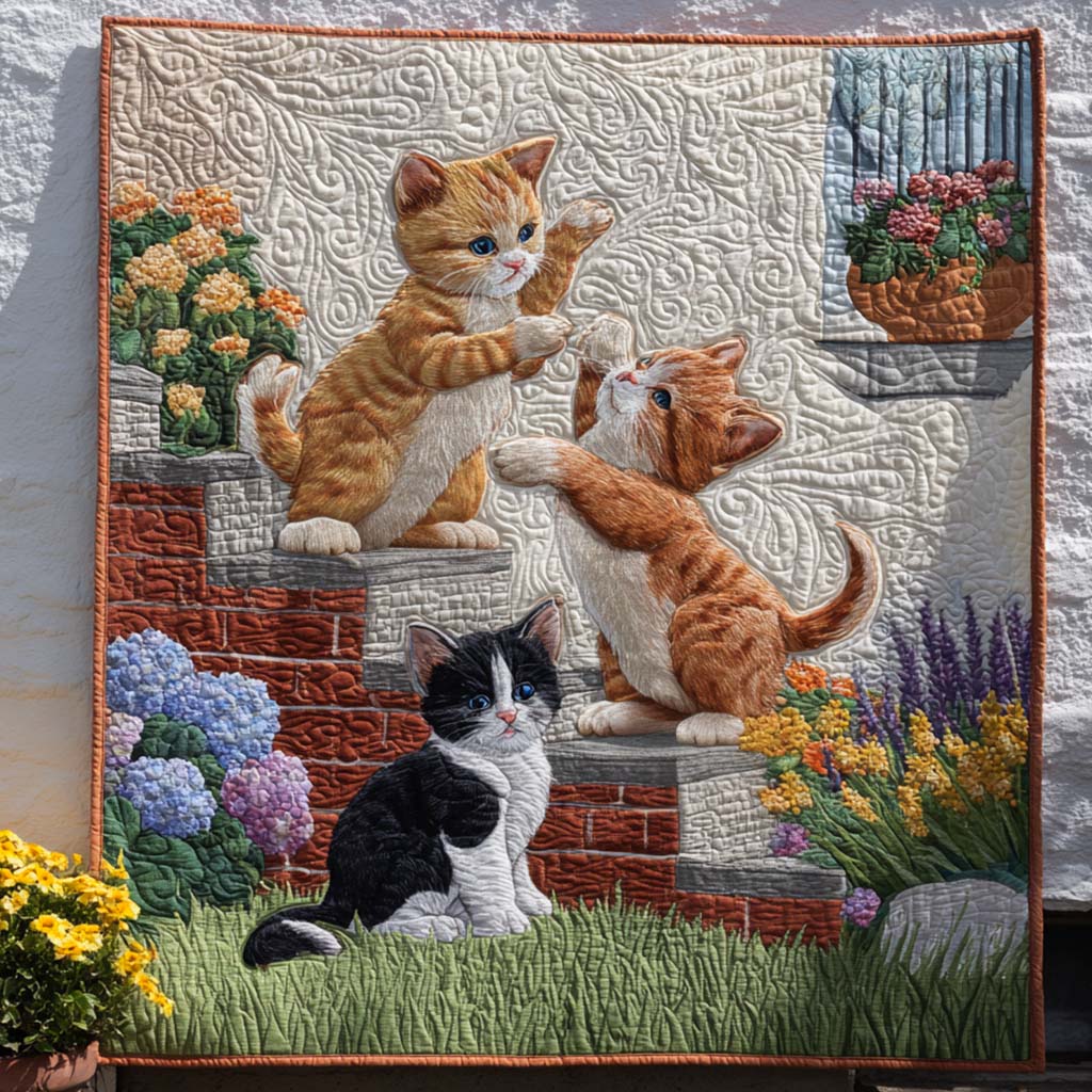 Cat Petals Quilted Blanket Christmas Bedroom Decor Cat Presents For Women