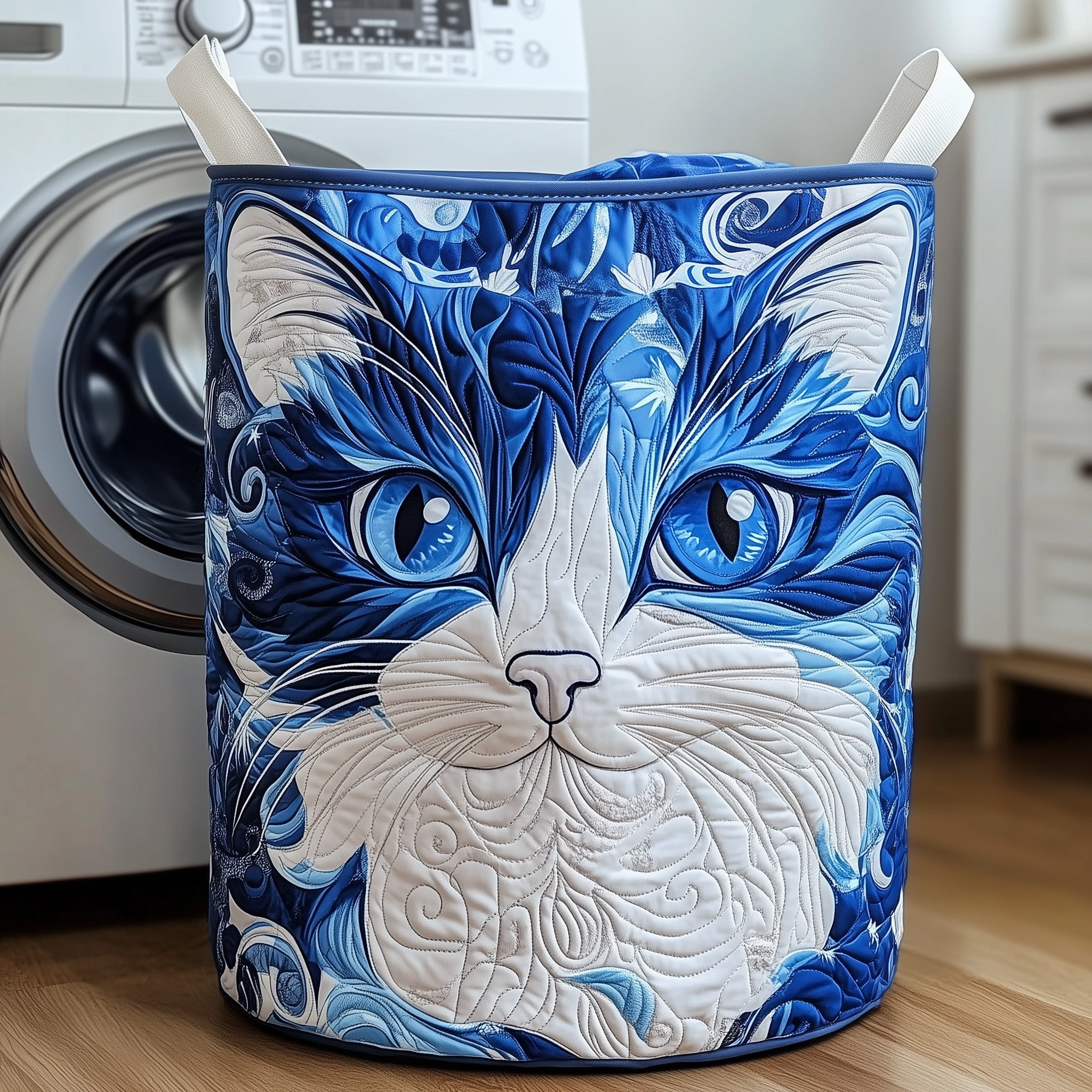 Cat Purrs Quilted Laundry Basket Merch For Kids