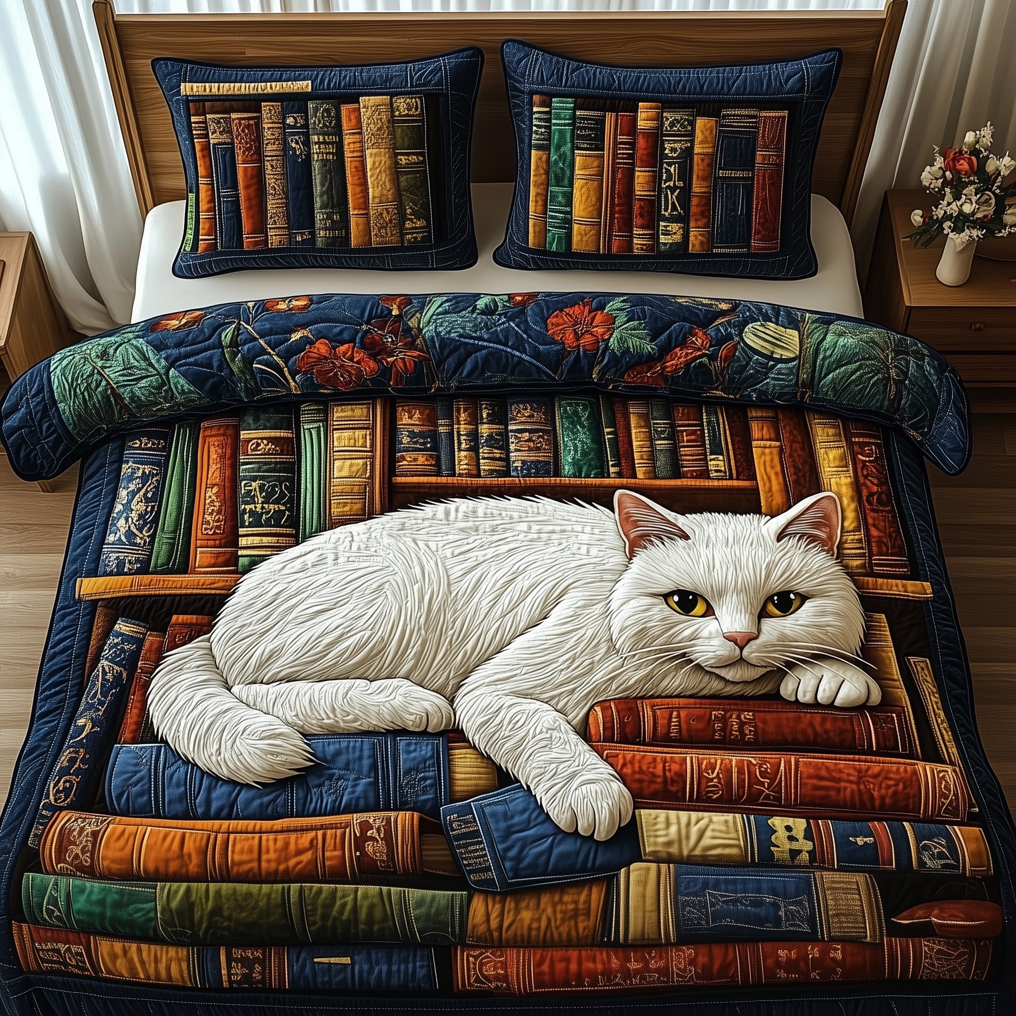 Cat Quilted Bedding Set For Men