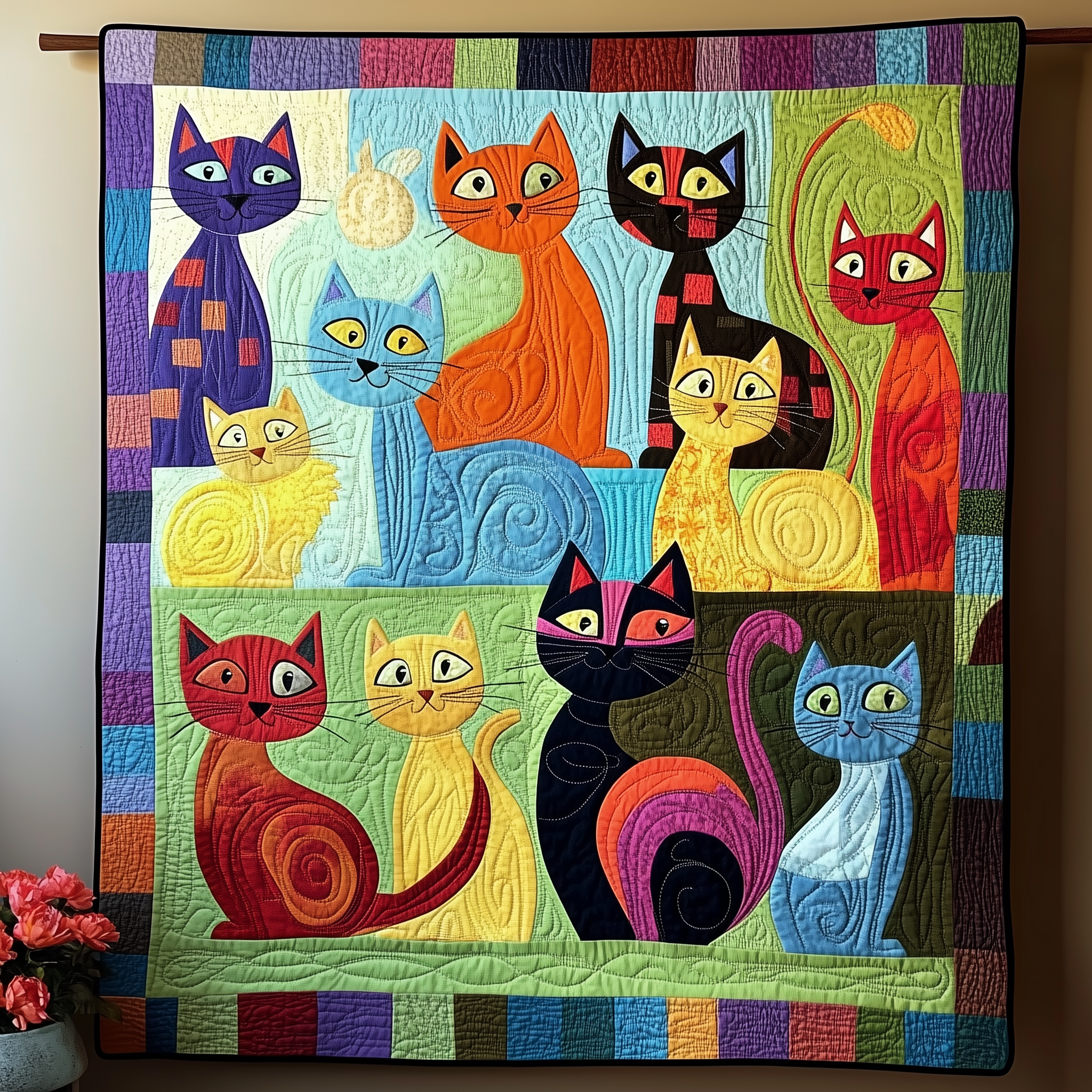 Cat Quilted Blanket Best Blankets Christmas Gifts For Cat Lovers