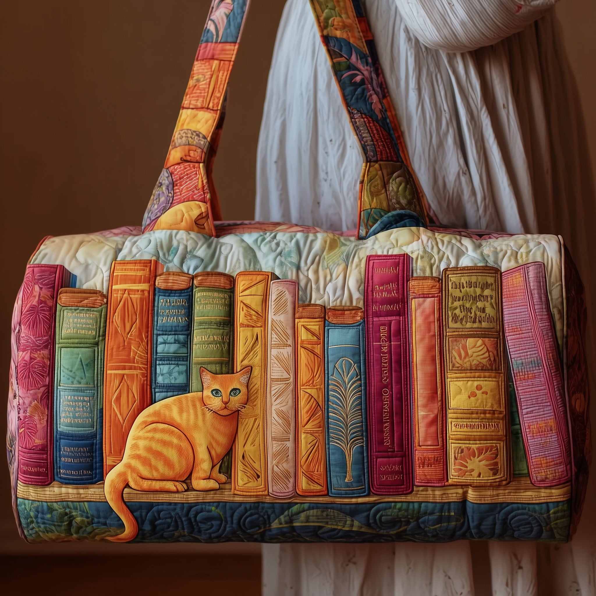 Cat Quilted Duffle Bag Easter Gift Idea