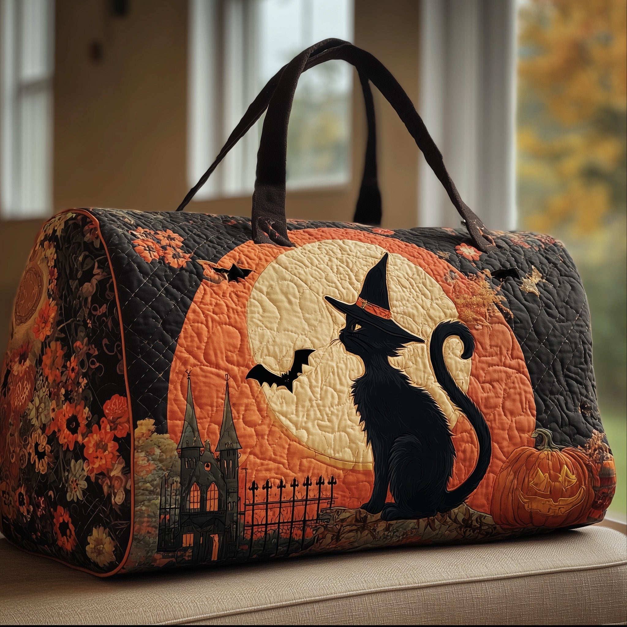 Cat Quilted Duffle Bag Gift For Her