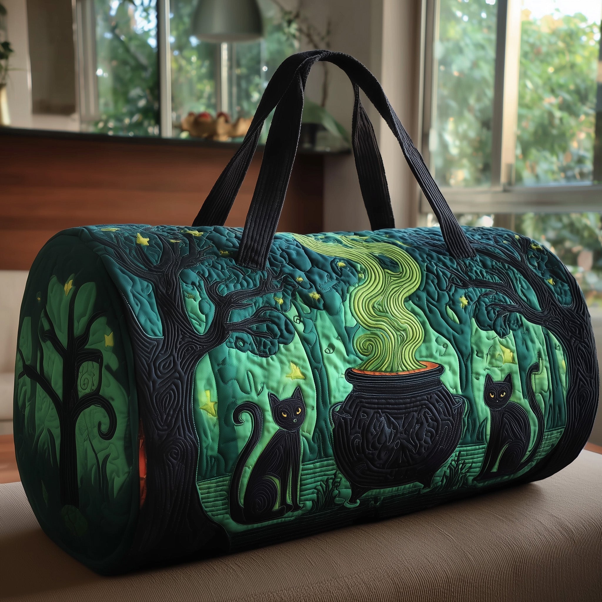 Cat Quilted Duffle Bag Gift For Mom