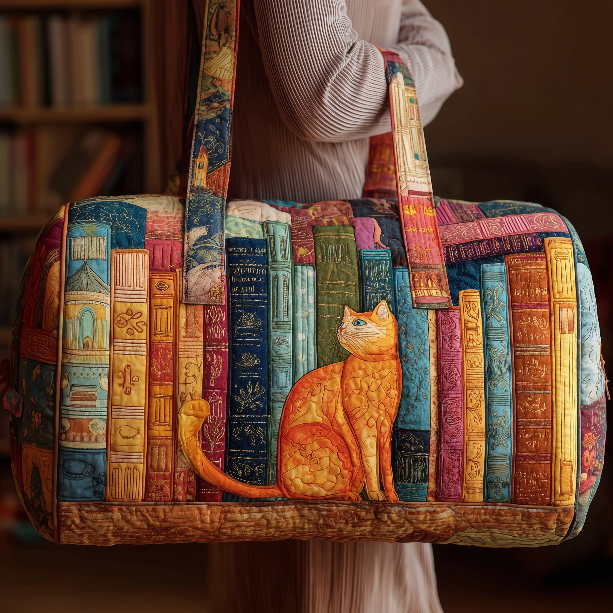 Cat Quilted Duffle Bag Graduation Gift Idea