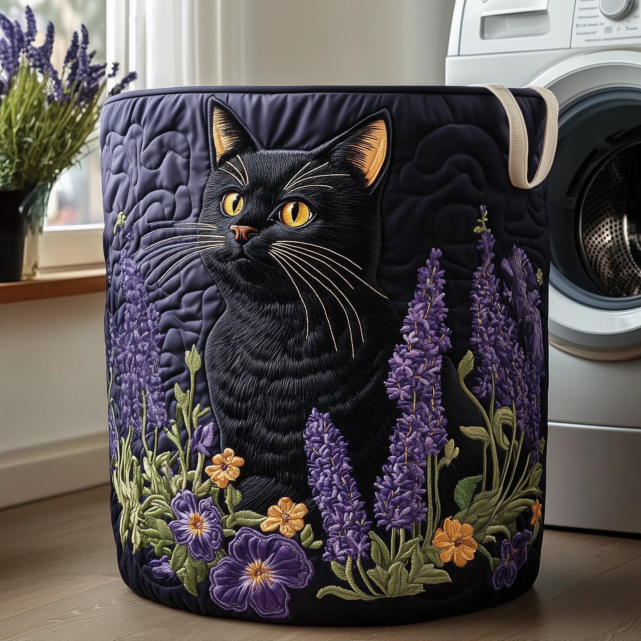 Cat Quilted Laundry Basket Merch For Kids