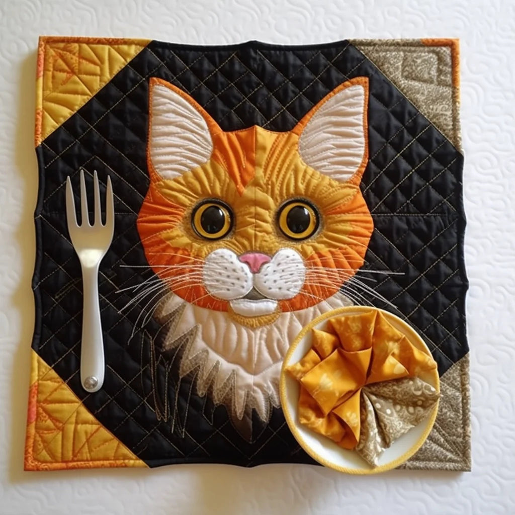 Cat Quilted Placemat Holiday Placemats Great Father's Day Gifts