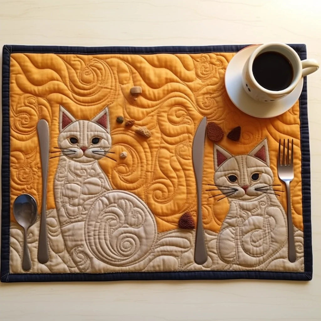 Cat Quilted Placemat Placemats For Round Table Retirement Gift Ideas For Men