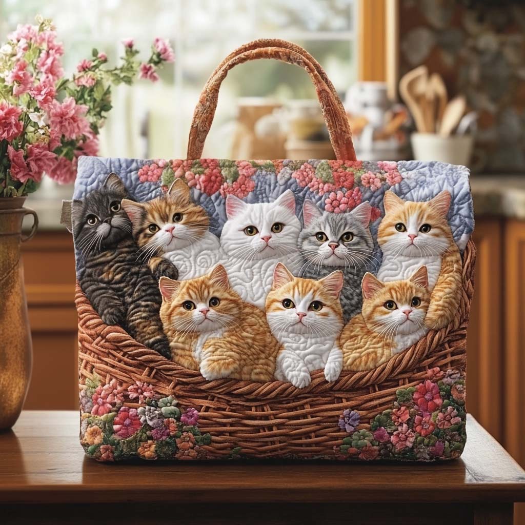 Cat Quilted Tote Bag Best Gifts For Cat Lovers