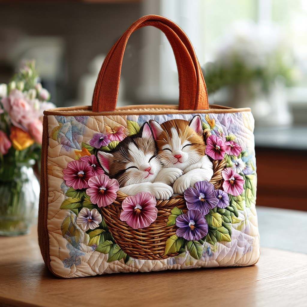Cat Quilted Tote Bag Gift Ideas For Cat Owners