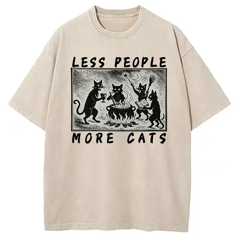 Cat Sacrifice Ceremony Washed T-Shirt Soft Cotton Daily Wear Tee Gifts For Her