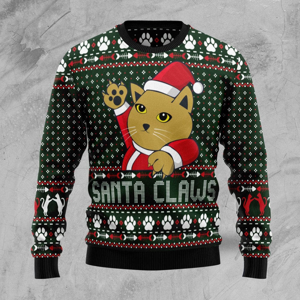 Cat Santa Jaws Ugly Christmas Sweater Gift For Christmas
