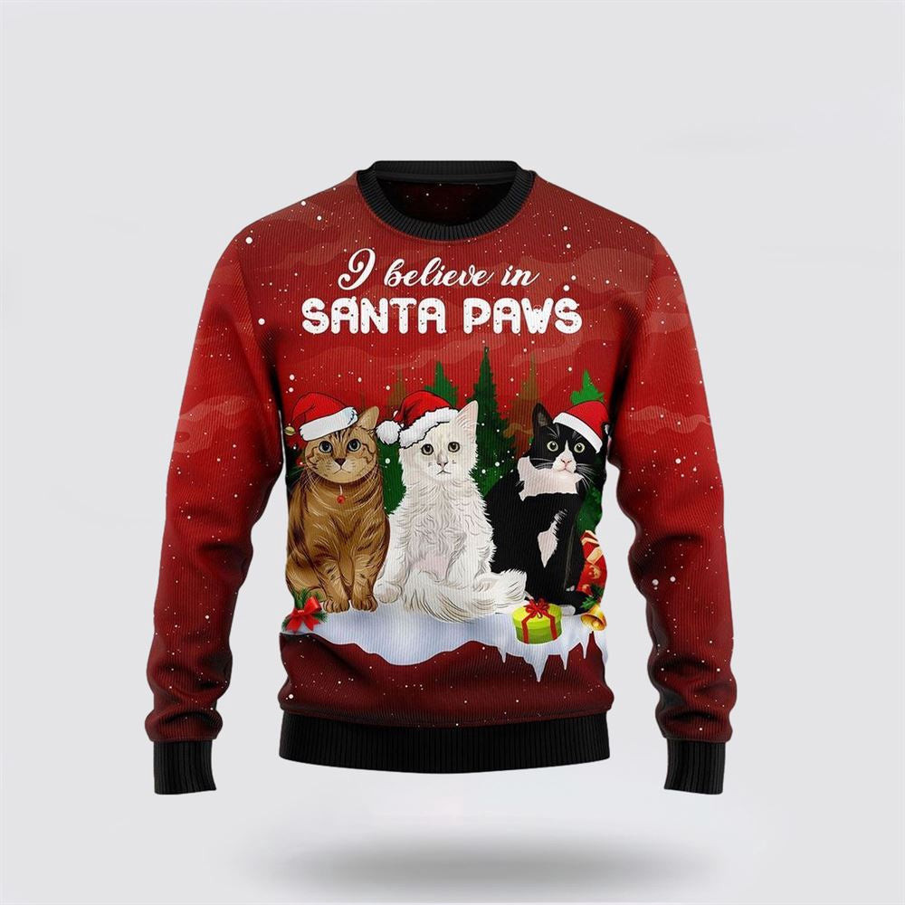 Cat Santa Paws Ugly Christmas Sweater Christmas Unisex Sweater Funny Christmas Sweater
