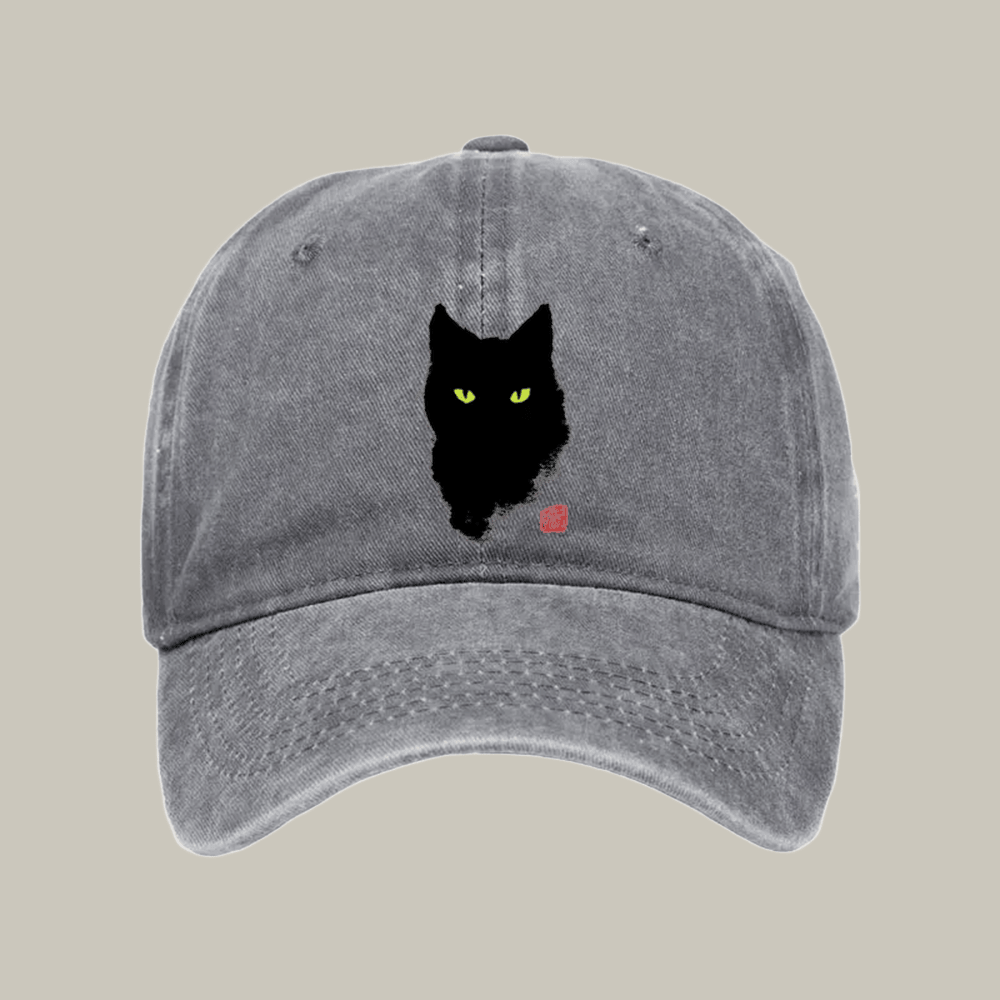 Cat Sharp Gaze Washed Cap Cute Baseball Hats Best Presents For Cat Lovers