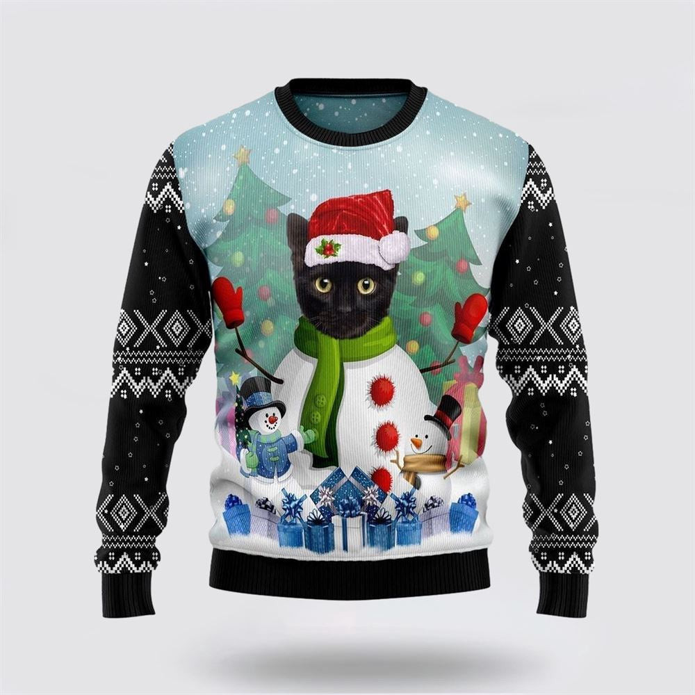 Cat Snowman Ugly Christmas Sweater Christmas Unisex Sweater Funny Christmas Sweater