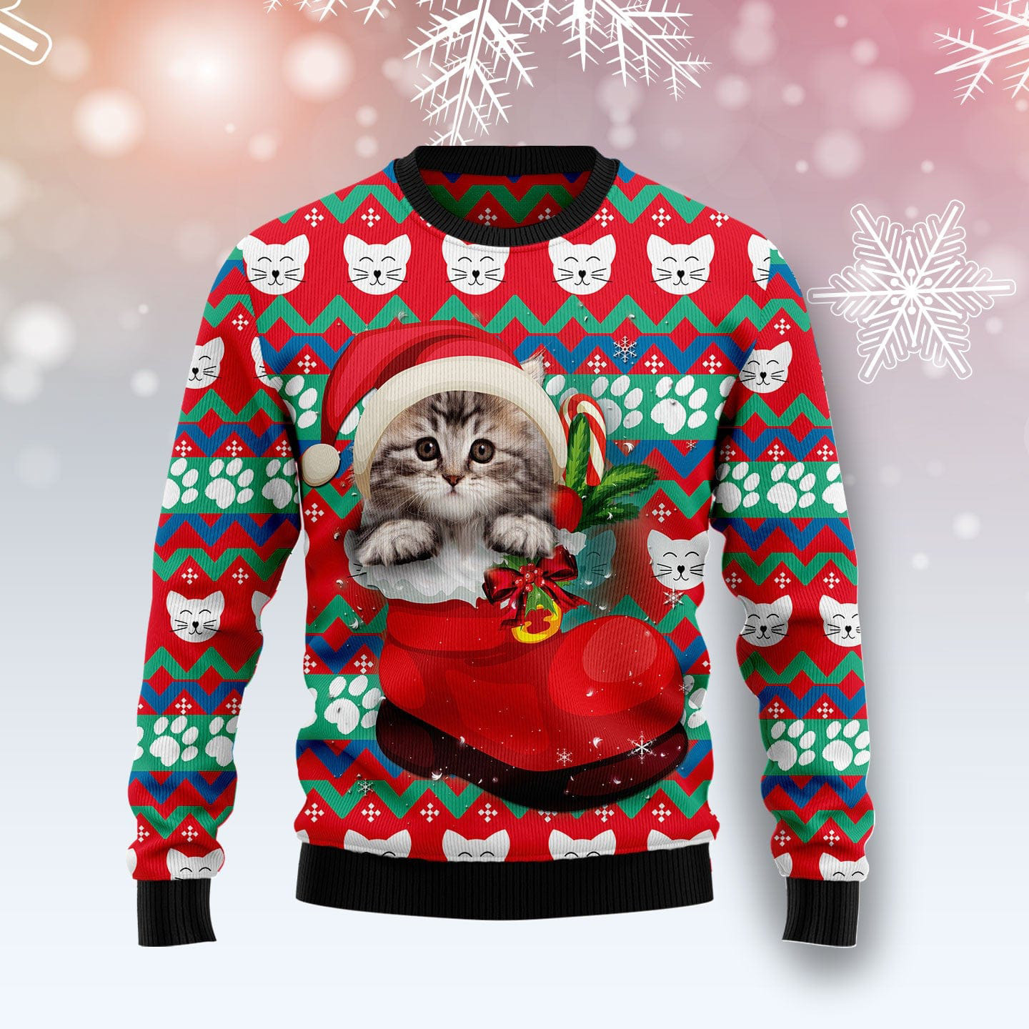 Cat Socks Ugly Christmas Sweater Funny Christmas Sweater Xmas Gift Ideas