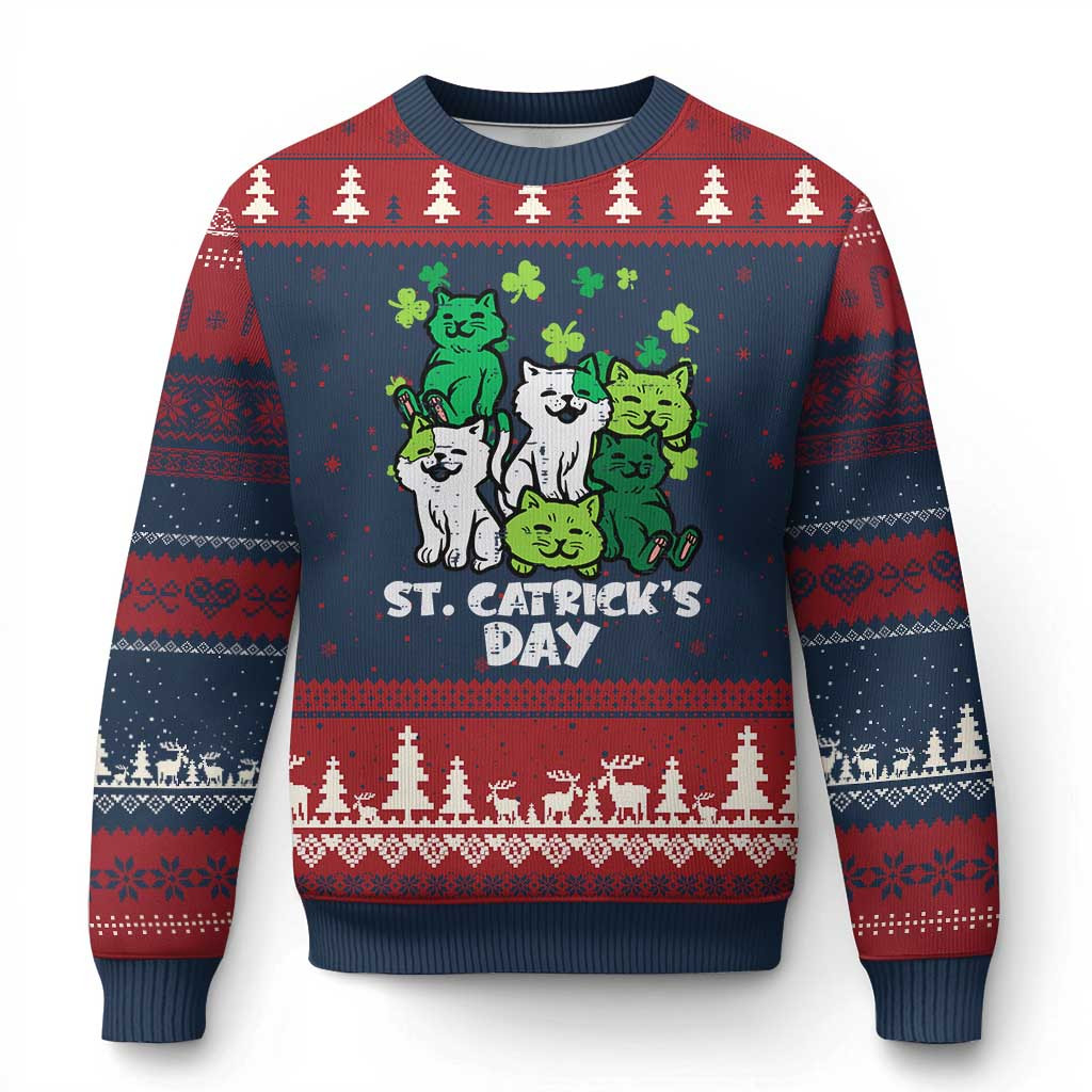 Cat St Catrick's Day Ugly Christmas Sweater Best Cute Xmas Sweaters Gifts For Cat Lovers