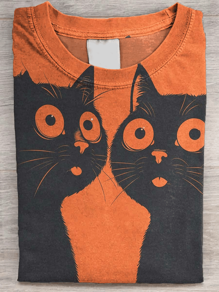 Cat T-Shirt Scaredy Cat Funny Clothing Present Ideas For Friends