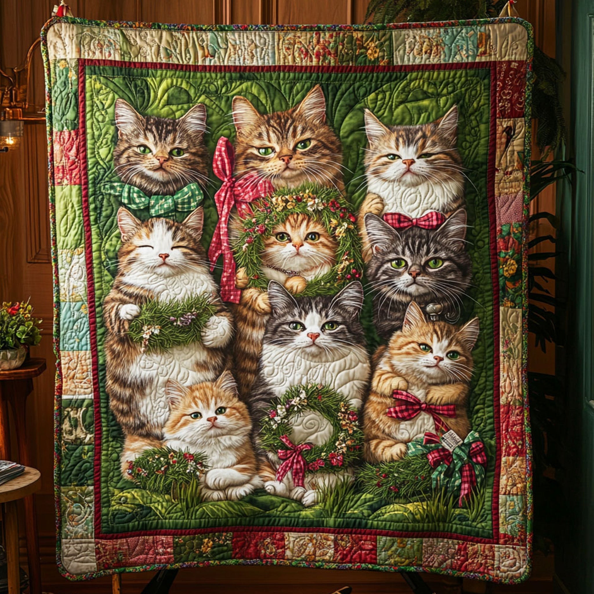 Cat-tastic Gathering Quilted Blanket Best Gifts For Cat Lovers