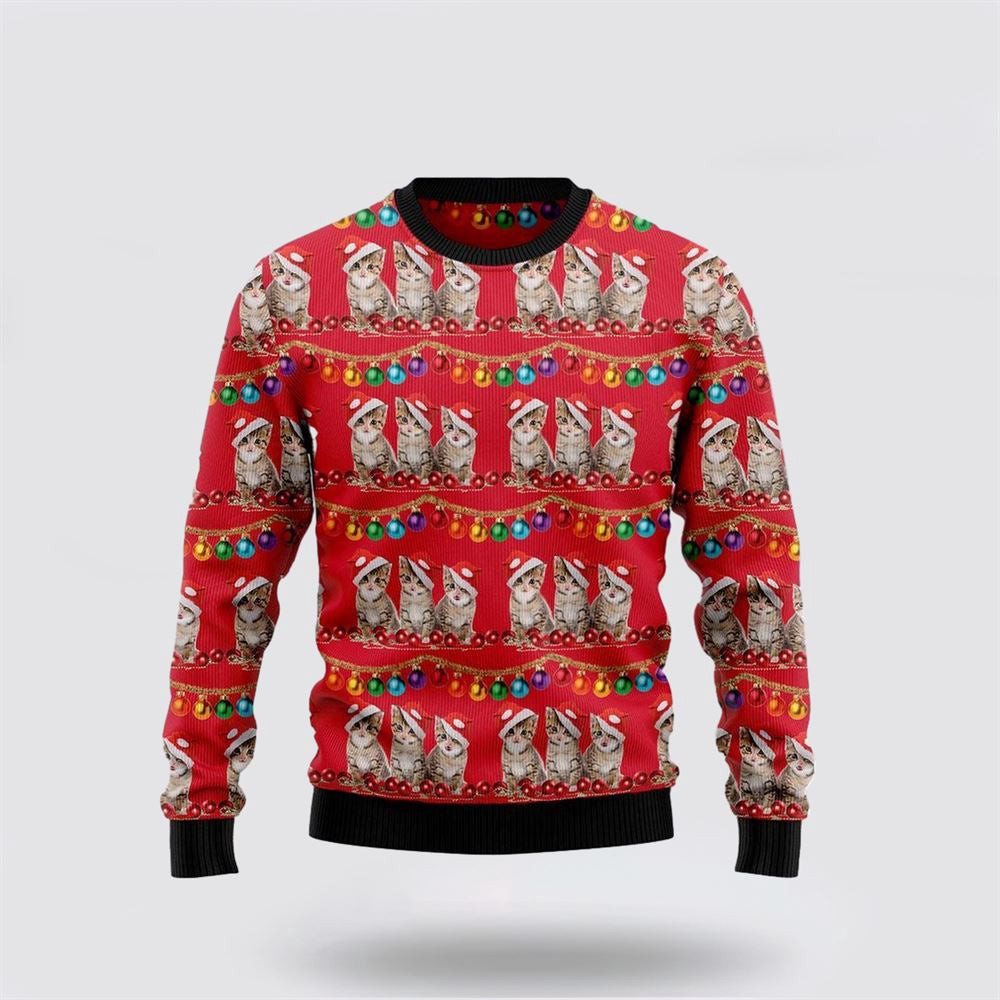Cat Themed Kitten Christmas Ugly Christmas Sweater Christmas Unisex Sweater Funny Christmas Sweater