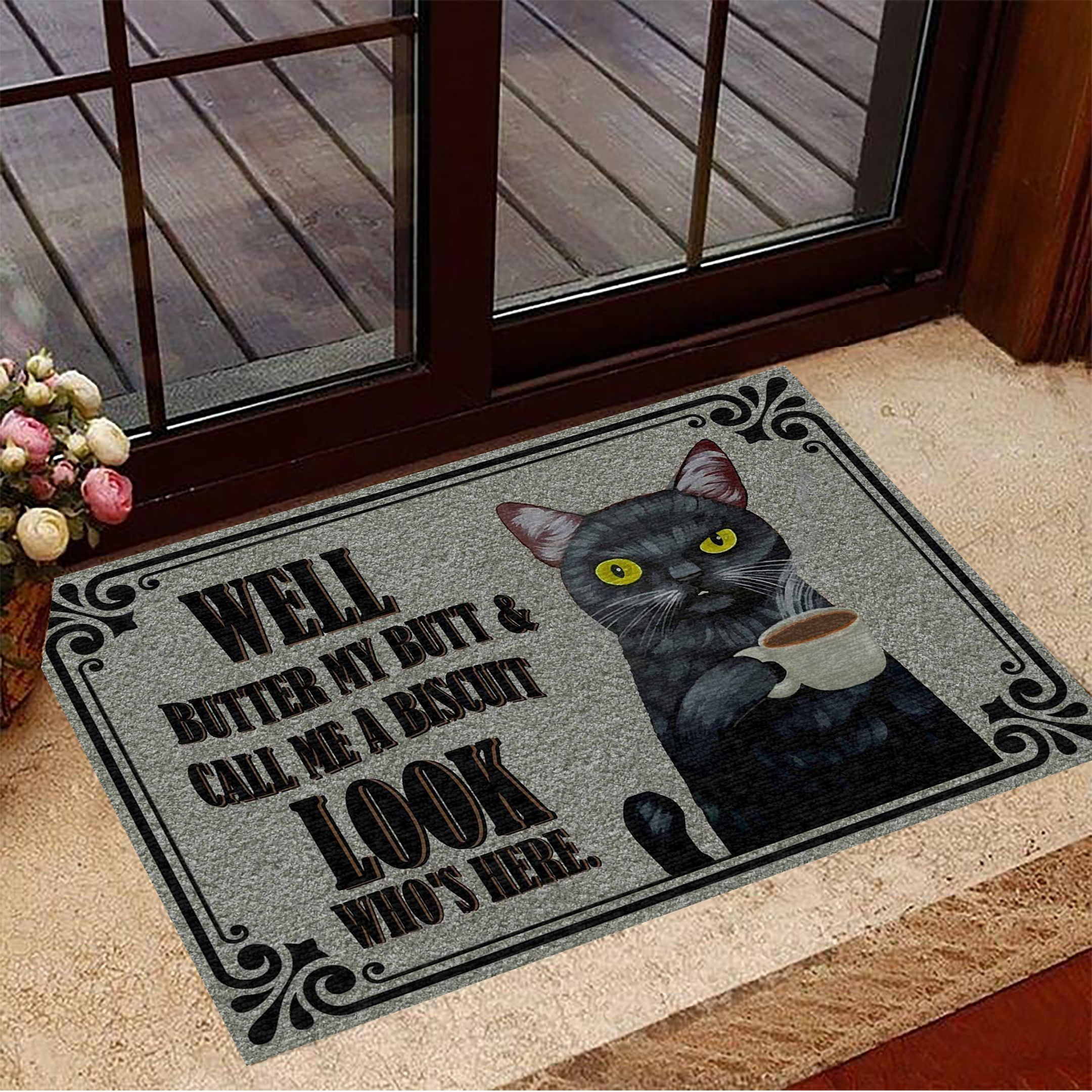 Cat Well Butter My Butt And Call Me A Biscuit Doormat Sarcastic Door Mats Home Decor