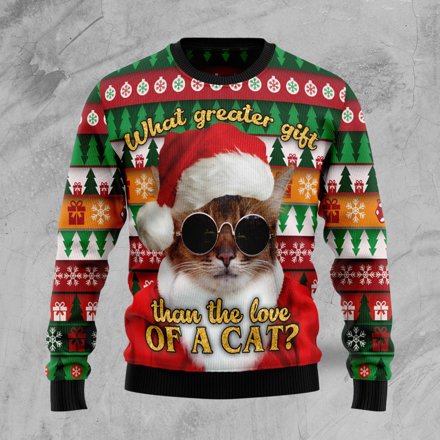 Cat What A Great Gift Ugly Christmas Sweater Winter Clothing Cat Mom Christmas Gifts