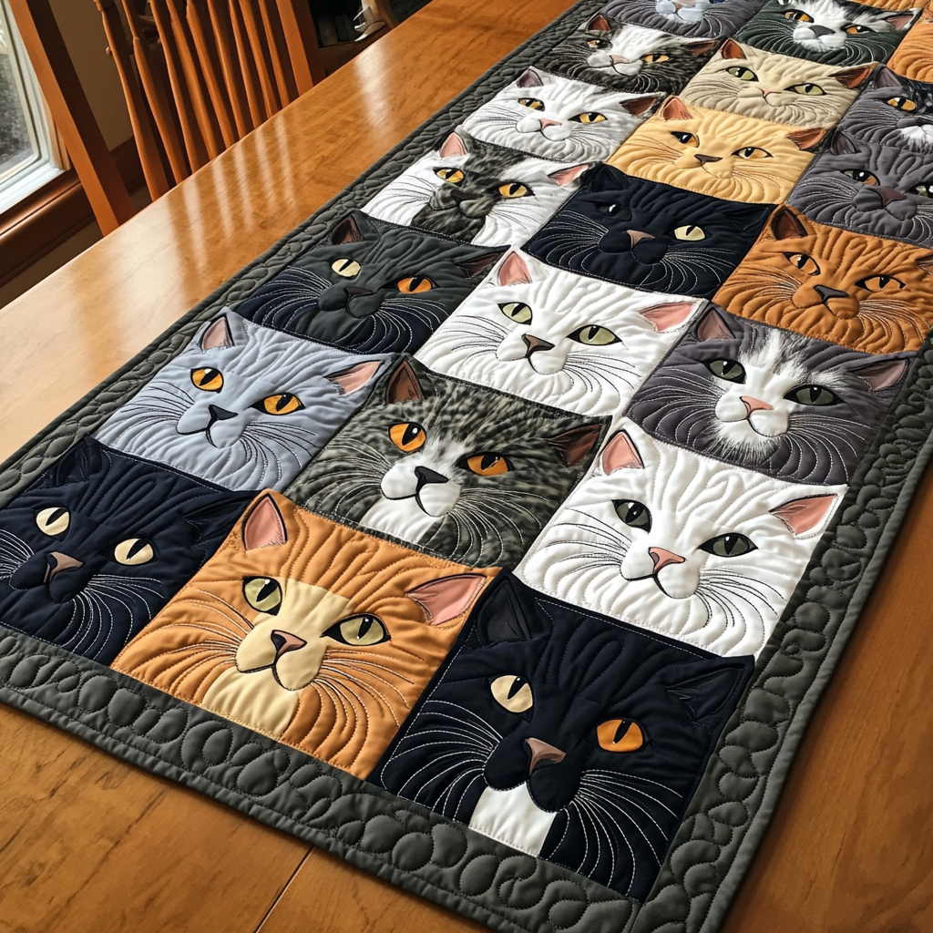 Cat Whispers Quilted Table Runner Dining Table Ideas Good Gifts For Cat Lovers