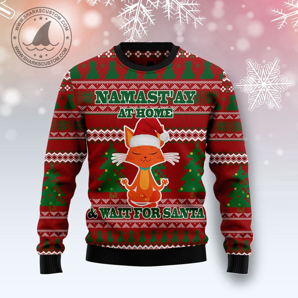Cat Yoga Ugly Christmas Sweater Gift For Christmas
