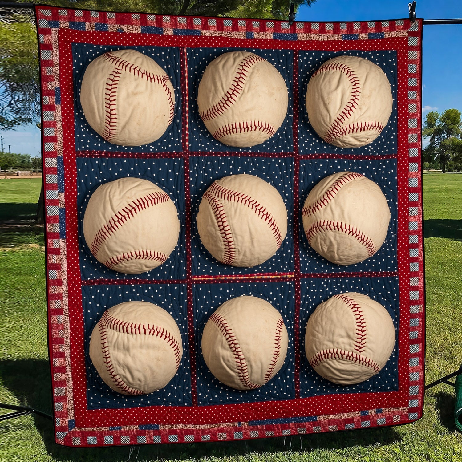Catch and Throw Quilted Blanket Baseball Christmas Gifts