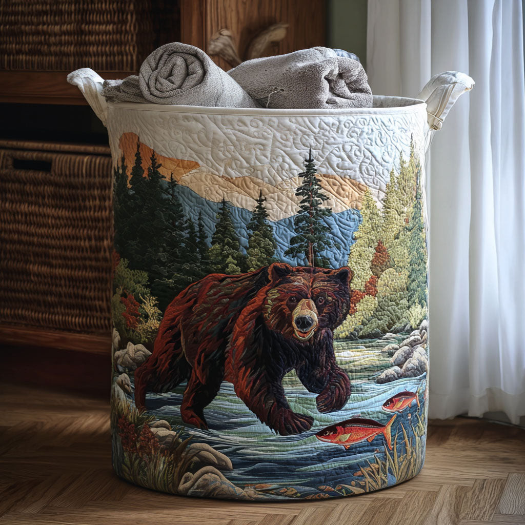 Catch Of The Wild Quilted Laundry Basket Compact Quilted Laundry Hamper for Small Spaces