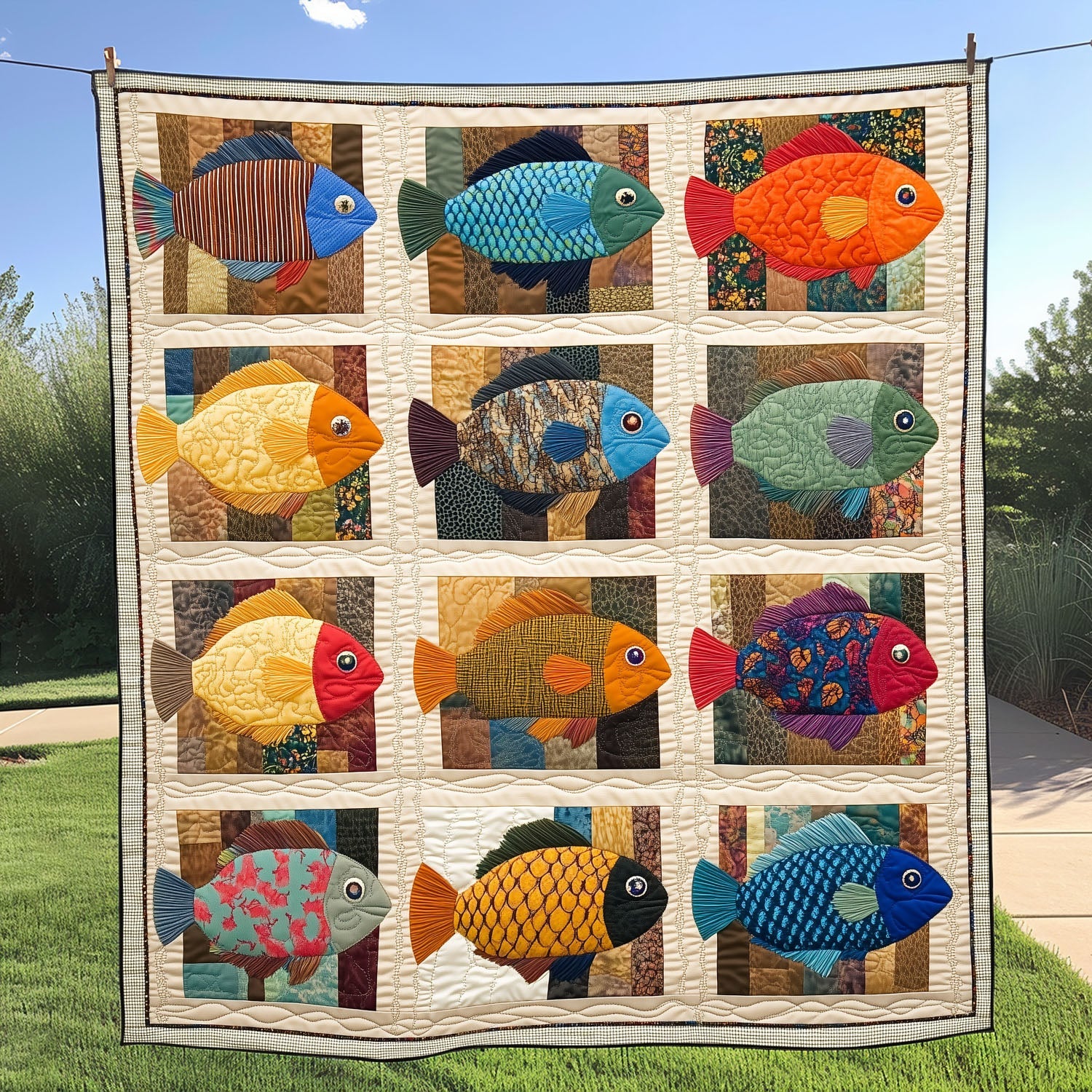 Catching Smiles Quilted Blanket Best Couch Throw Blanket Fishing Themed Gifts For Adults