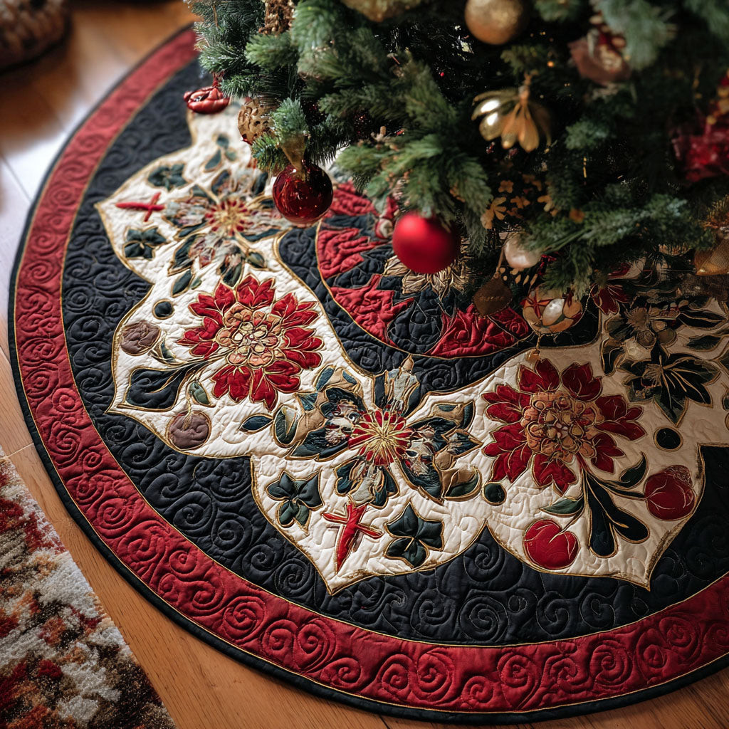Cathedral Grace Christmas Quilted Tree Skirt Christian Themed Unique Christmas Gifts