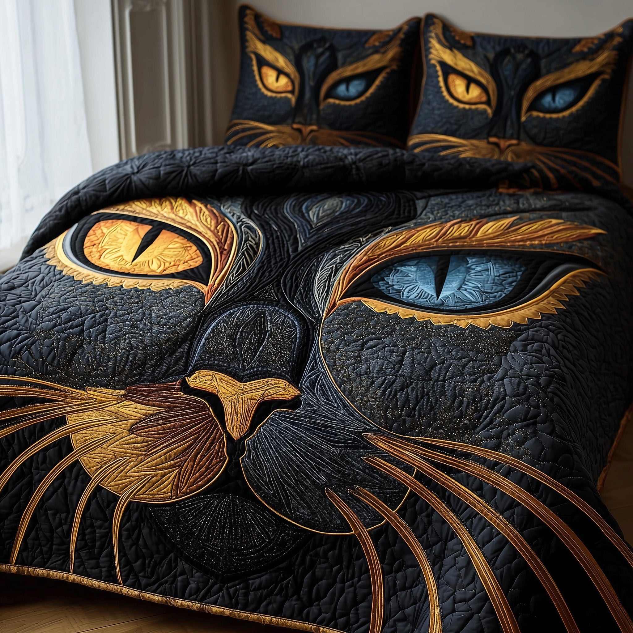 Catitude Quilted Bedding Set Breathable