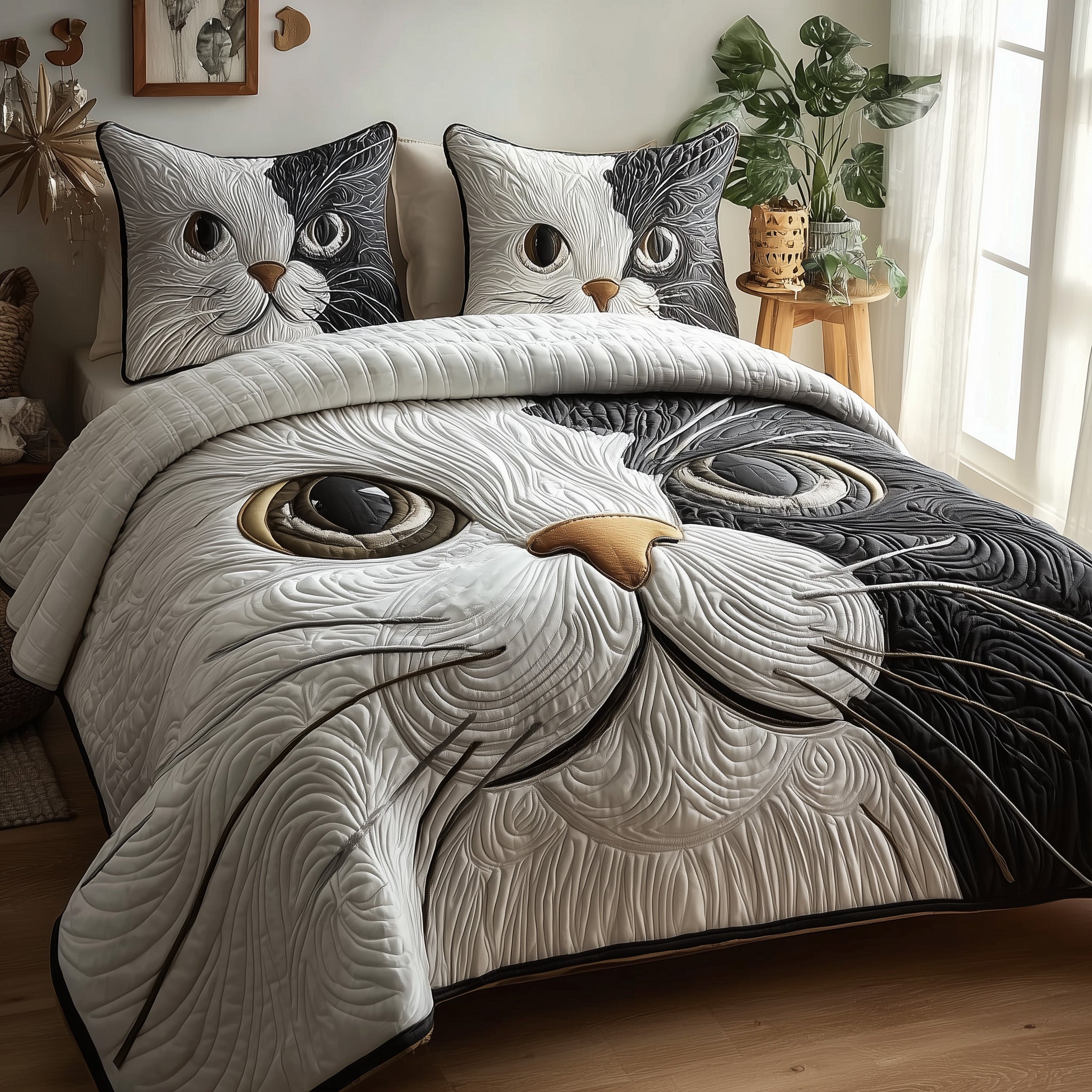 Catitude Quilted Bedding Set Classic Style