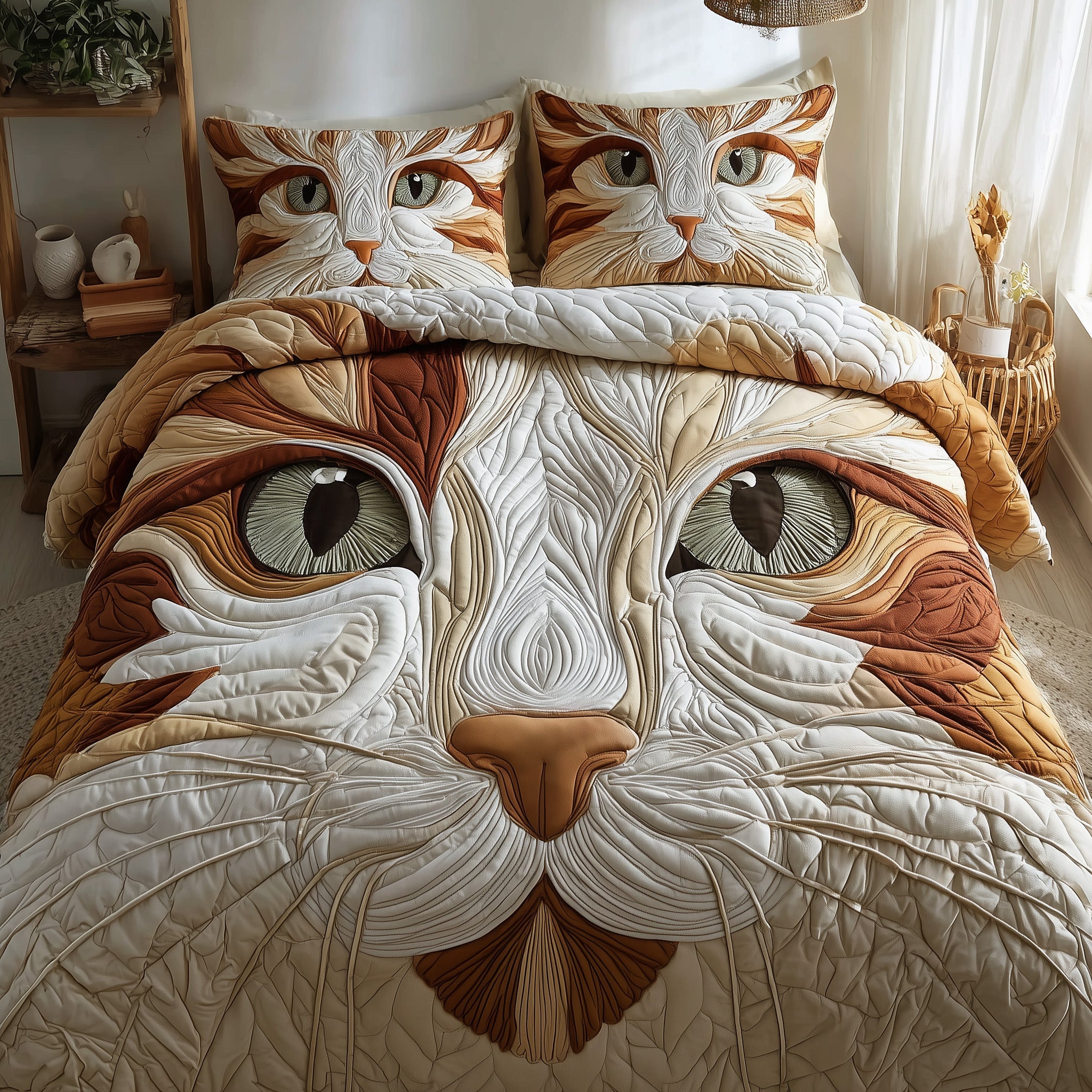 Catitude Quilted Bedding Set Lightweight