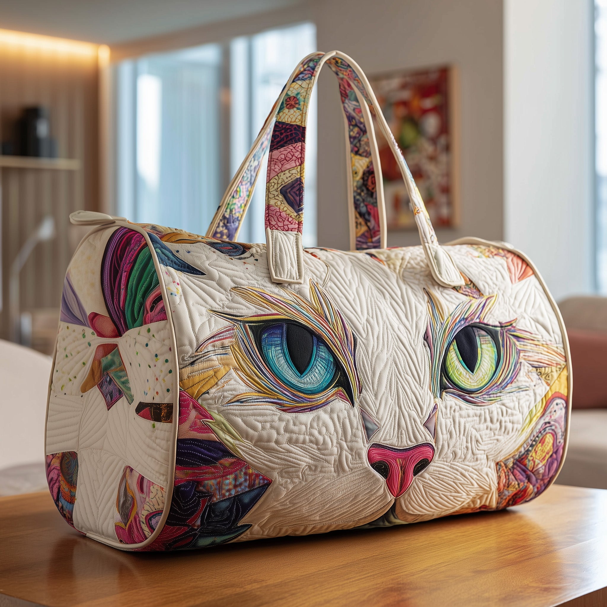 Catitude Quilted Duffle Bag For Office And Campus