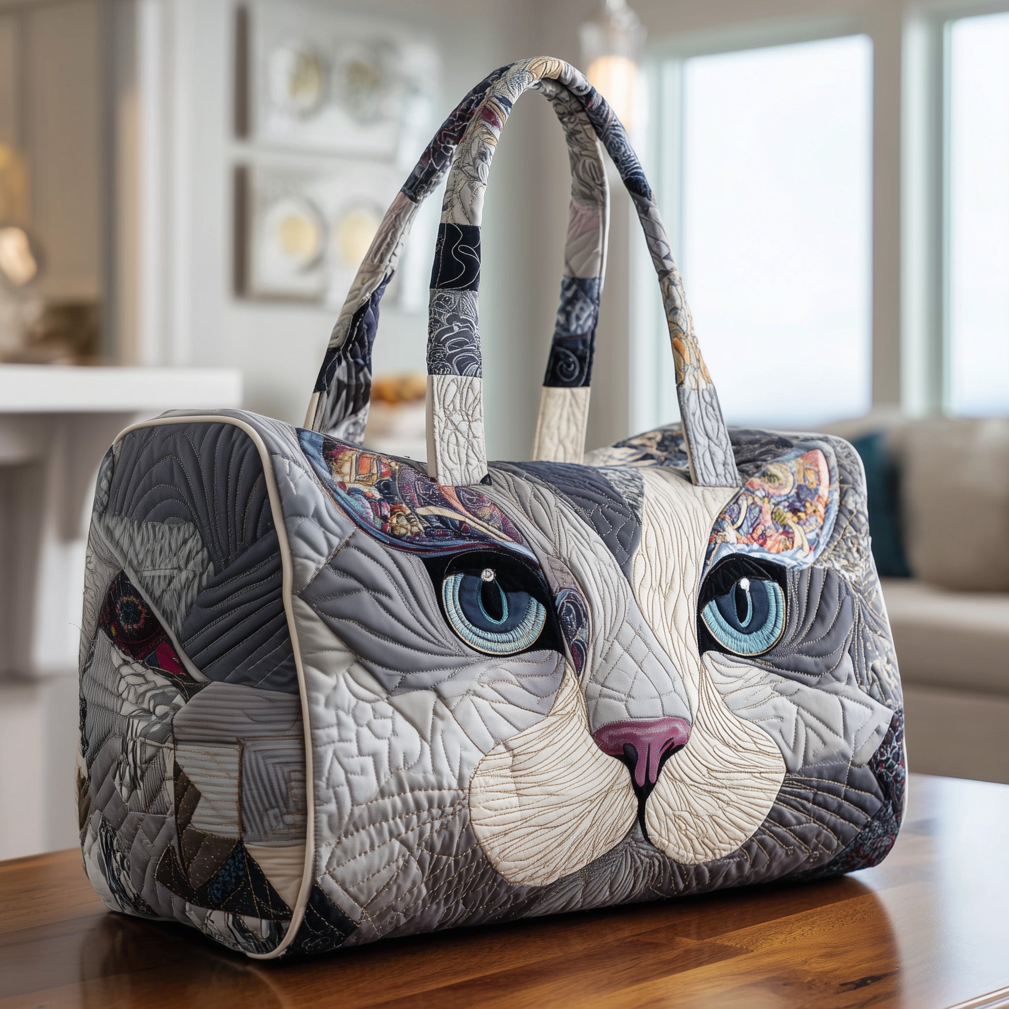Catitude Quilted Duffle Bag Gift For Friends