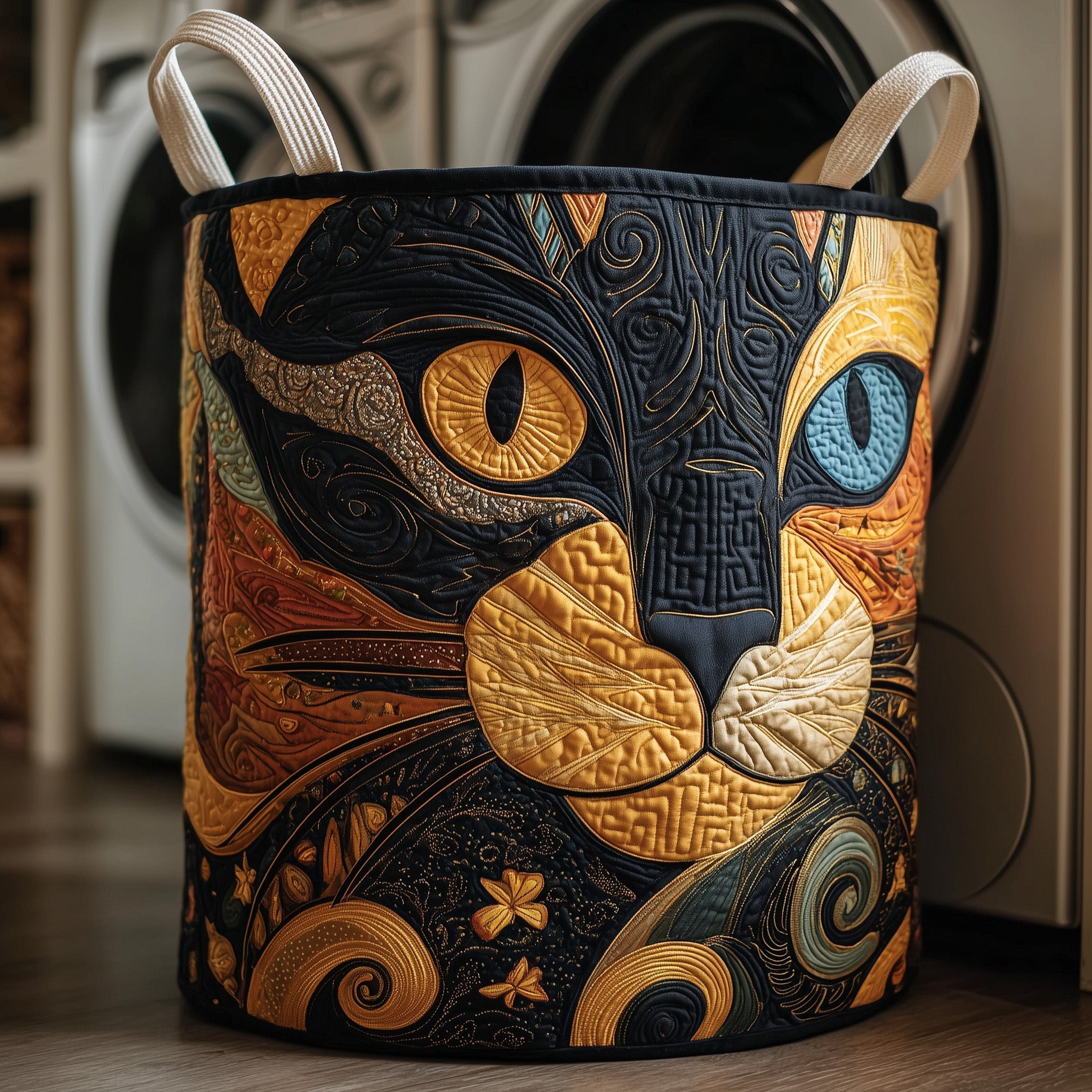 Catitude Quilted Laundry Basket Animal Home Decor Cat Gifts For Best Friends