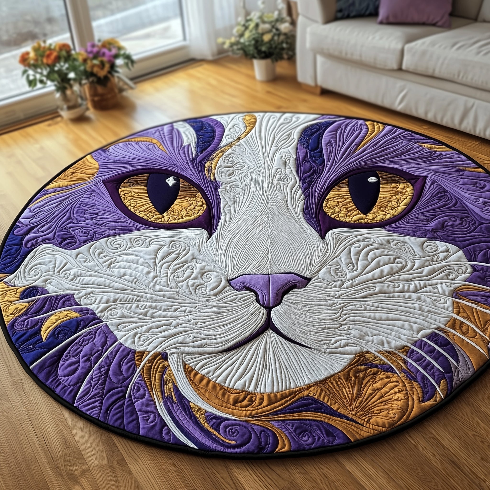 Catitude Quilted Round Mat Perfect Quilted Round Mat for Any Floor Surface