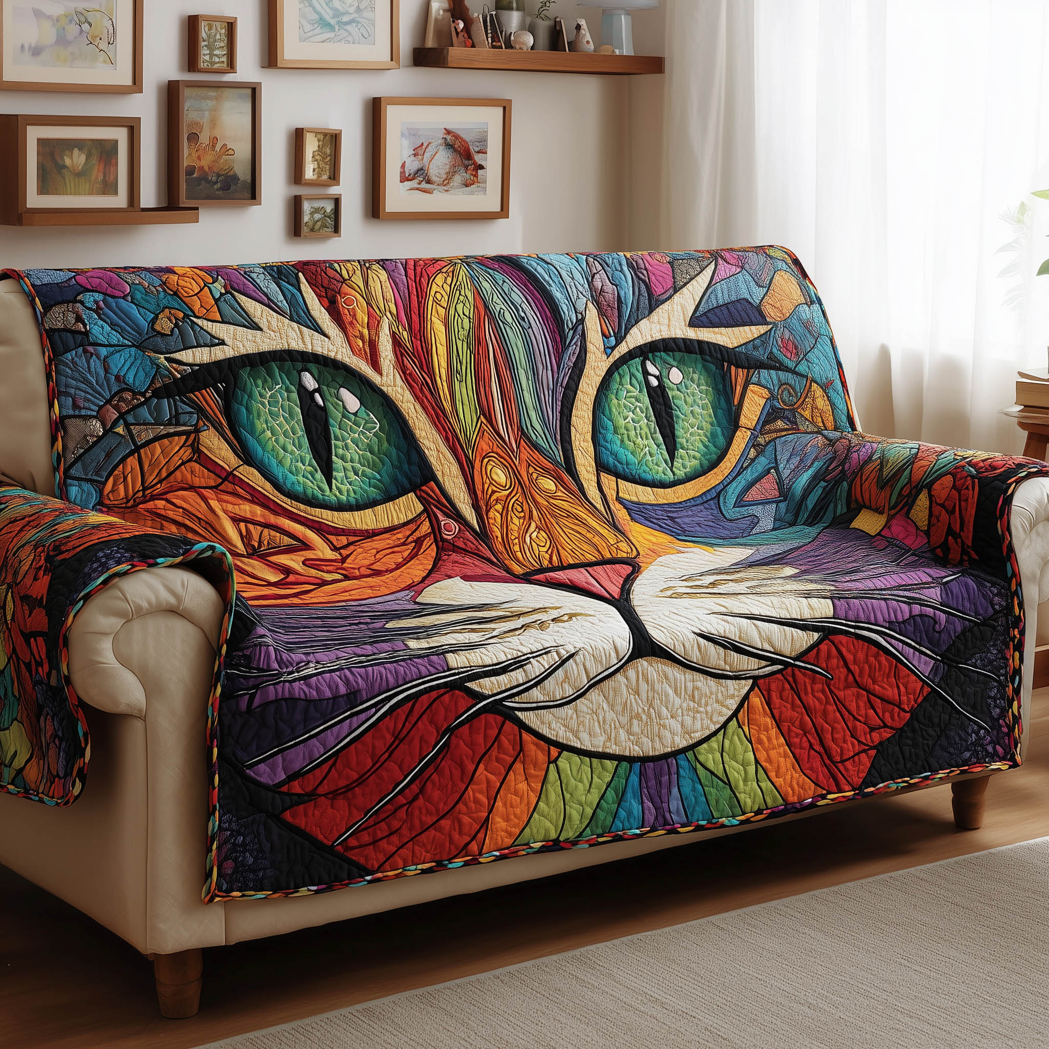 Catitude Quilted Sofa Cover Adorable Cat Attitude Quilted Kitten Christmas Presents