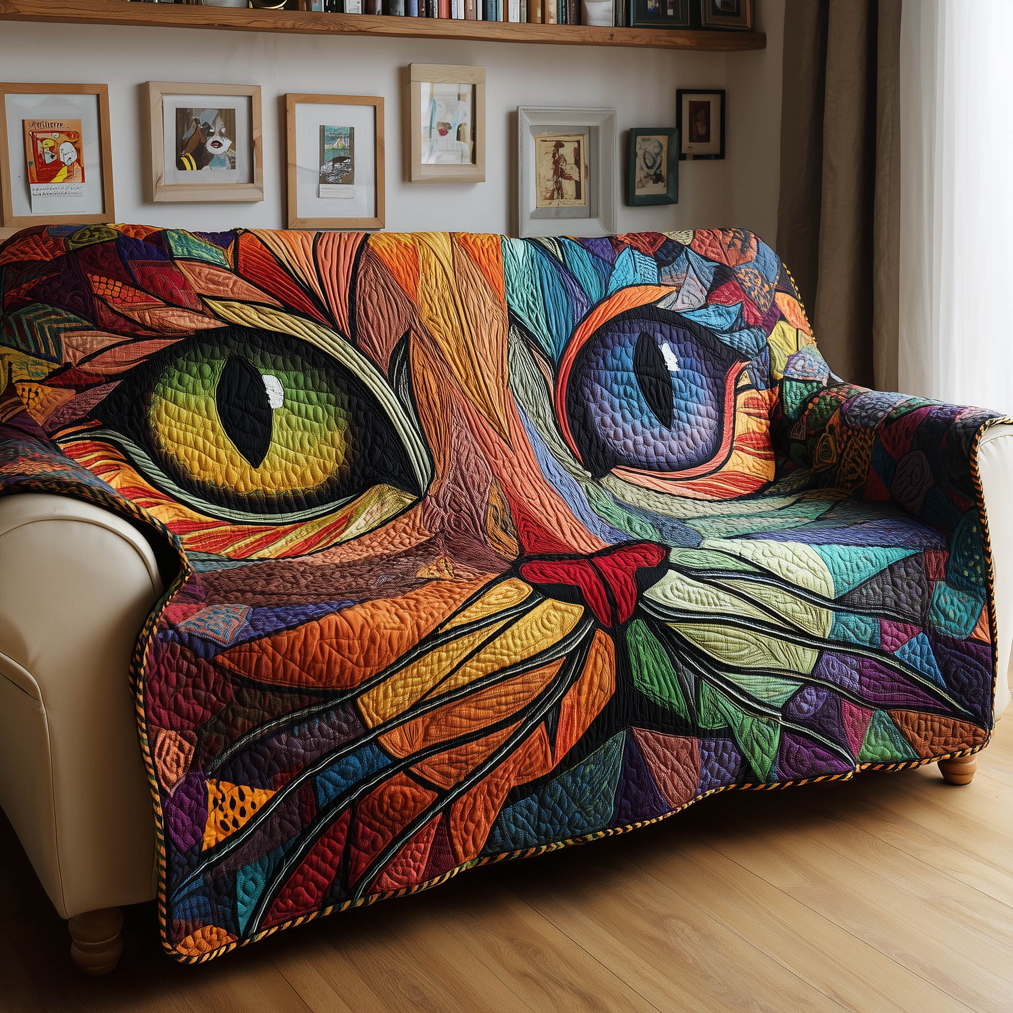 Catitude Quilted Sofa Cover Sassy Cat Attitude Theme Cover Kitten Christmas Presents