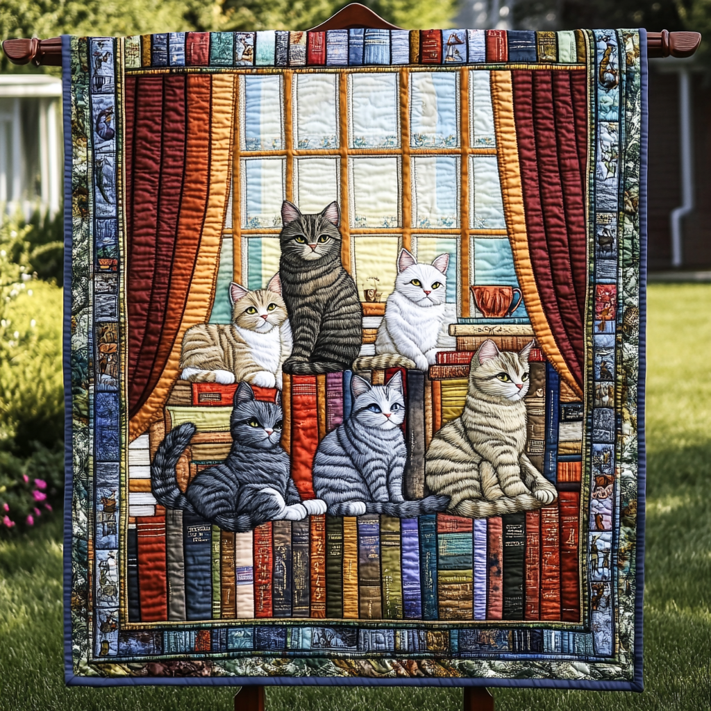 Catnap Chronicles Quilted Blanket Gifts For Cat Owners