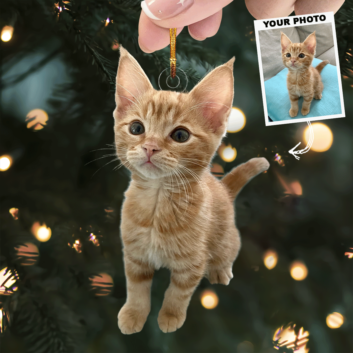 Catnip Christmas Personalized Photo Mica Ornament Christmas Gift For Cat Lovers Cat Owner