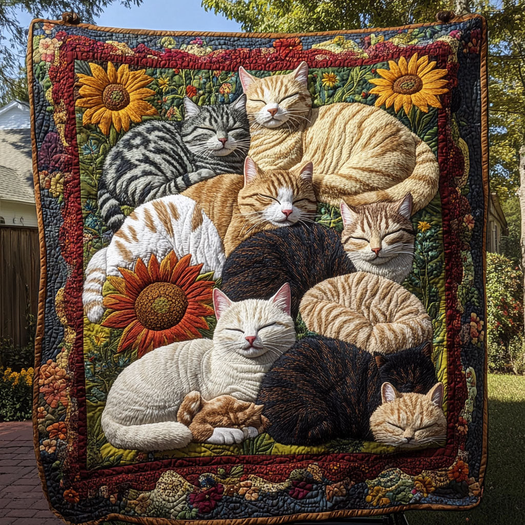 Catnip Garden Quilted Blanket Cool Throw Blanket Elephant Lover Gift