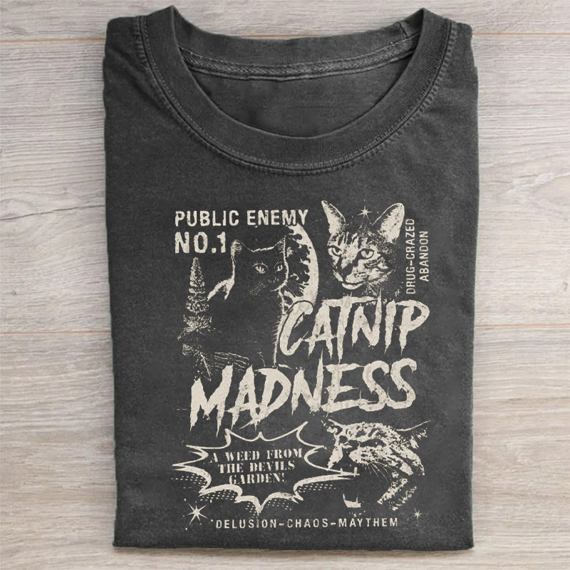 Catnip Madness T-Shirt Funny Cat Merch Best Gift For Cat Lovers