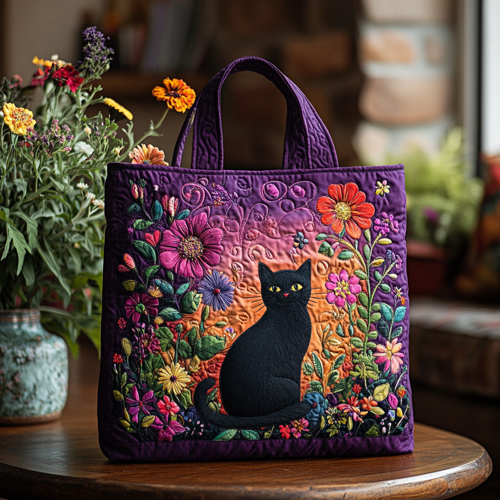 Catnip Nights Quilted Tote Bag Presents For Cat People