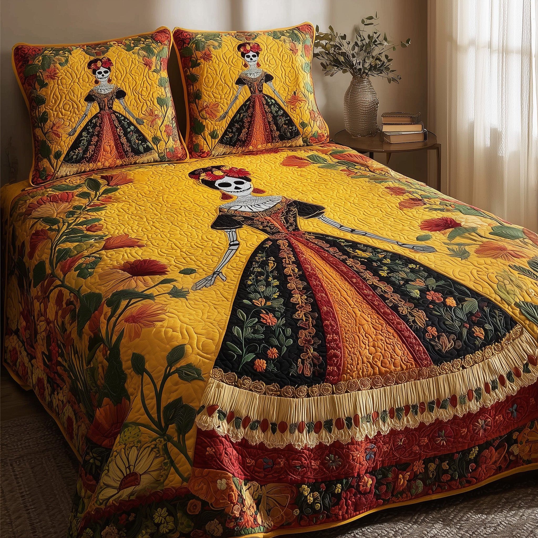 Catrina Bloom Quilted Bedding Set Lightweight