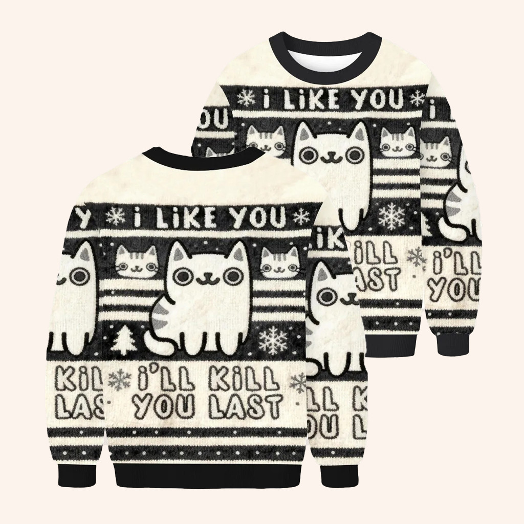 Cats And Humans Have A Love Hate Relationship Christmas Ugly Sweater 2025 Gifts For Cat Lovers